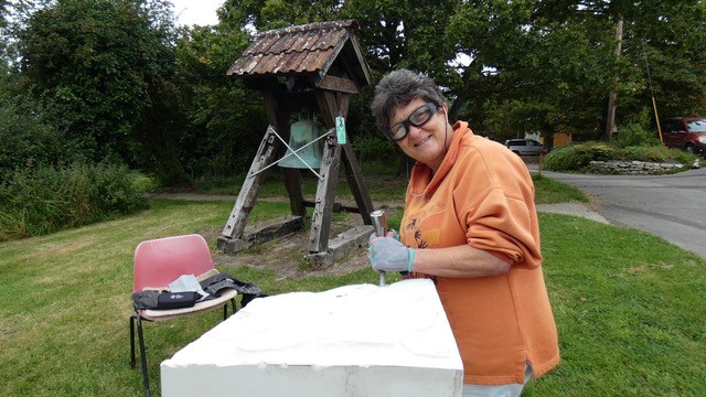 Rev Lindy Cameron, a stone carver, has set up a new community in Dorset