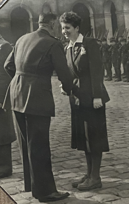 Nicola Trahan receiving her Croix de Guerre after the war