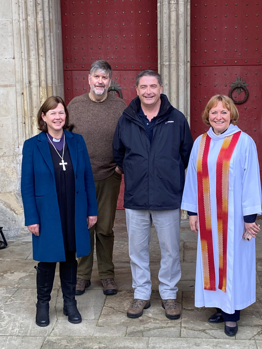Two two Deans of the Channel Islands departed from Winchester Cathedral on their pilgrimage to Salisbury